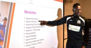 Teacher conducting a sports theory lesson